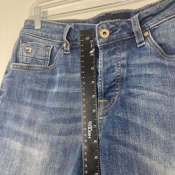 Scotch & Soda Amsterdams Blauw Ralston Shorts Mens 31 Denim Button Fly Stretch - Picture 7 of 16